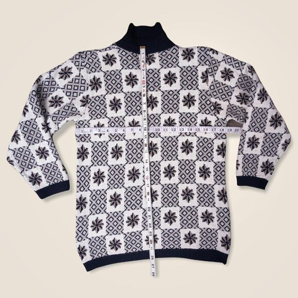 Vintage 80s Alfred Dunner Collared Sweater | Navy White | Size Petite Small - Picture 3 of 4